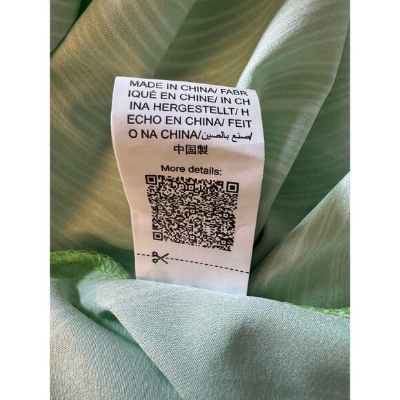 Shein Green Mock Neck Midi Dress with Abstract Skirt - Size Small - Picture 9 of 9